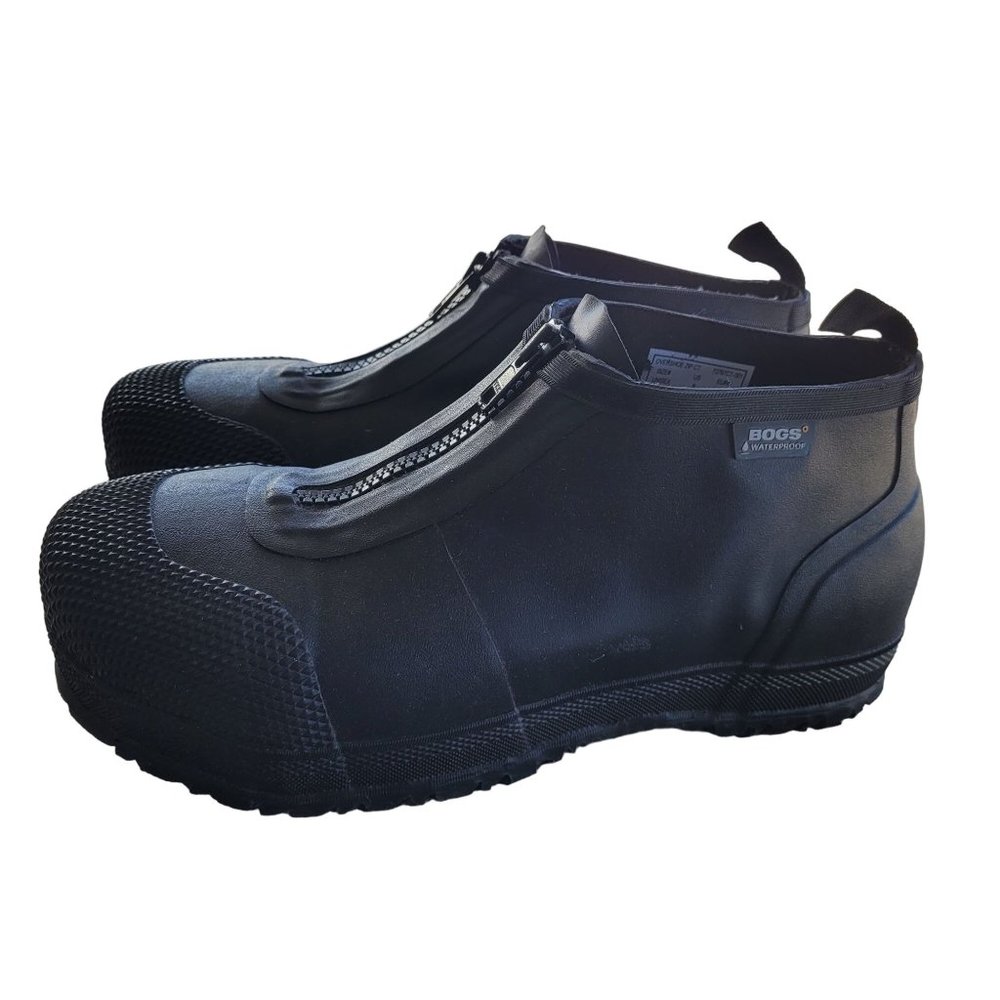 Mens Bogs Overshoe Zip CT  ASTM rated comp toe Black Shoe Size 8